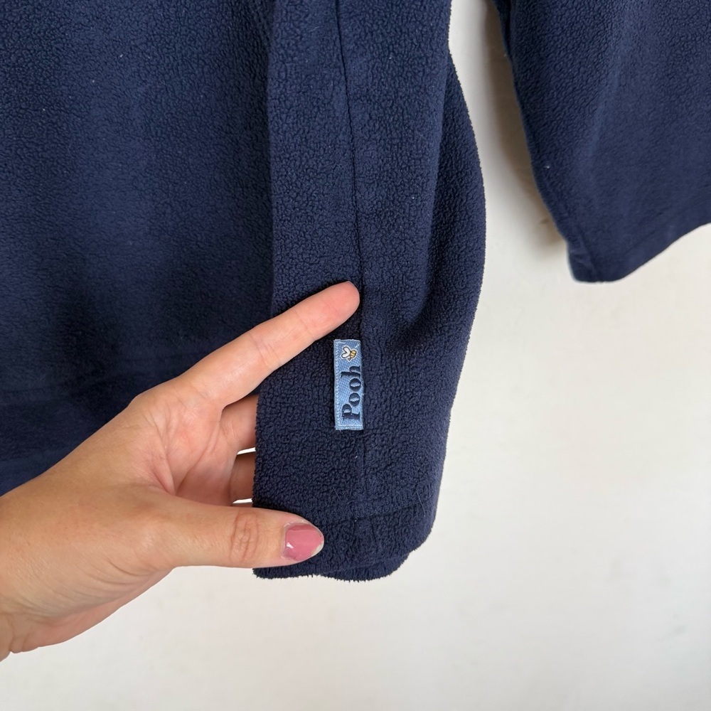 Vintage 90’s Disney Winnie the Pooh 1/4 Zip Navy Blue Stitched Fleece Sweatshirt - Picture 6 of 6